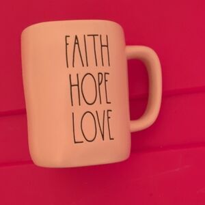 Rae Dunn Pink Faith Hope Love Mug